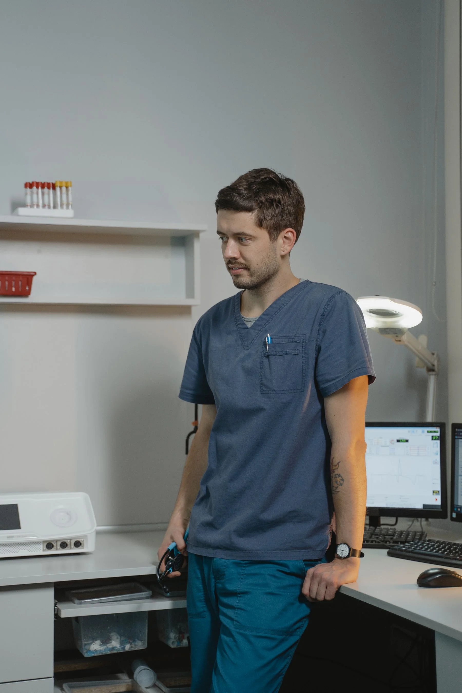 Dental professional in a modern office